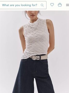 Maeve Asymmetrical Textured Tank Top